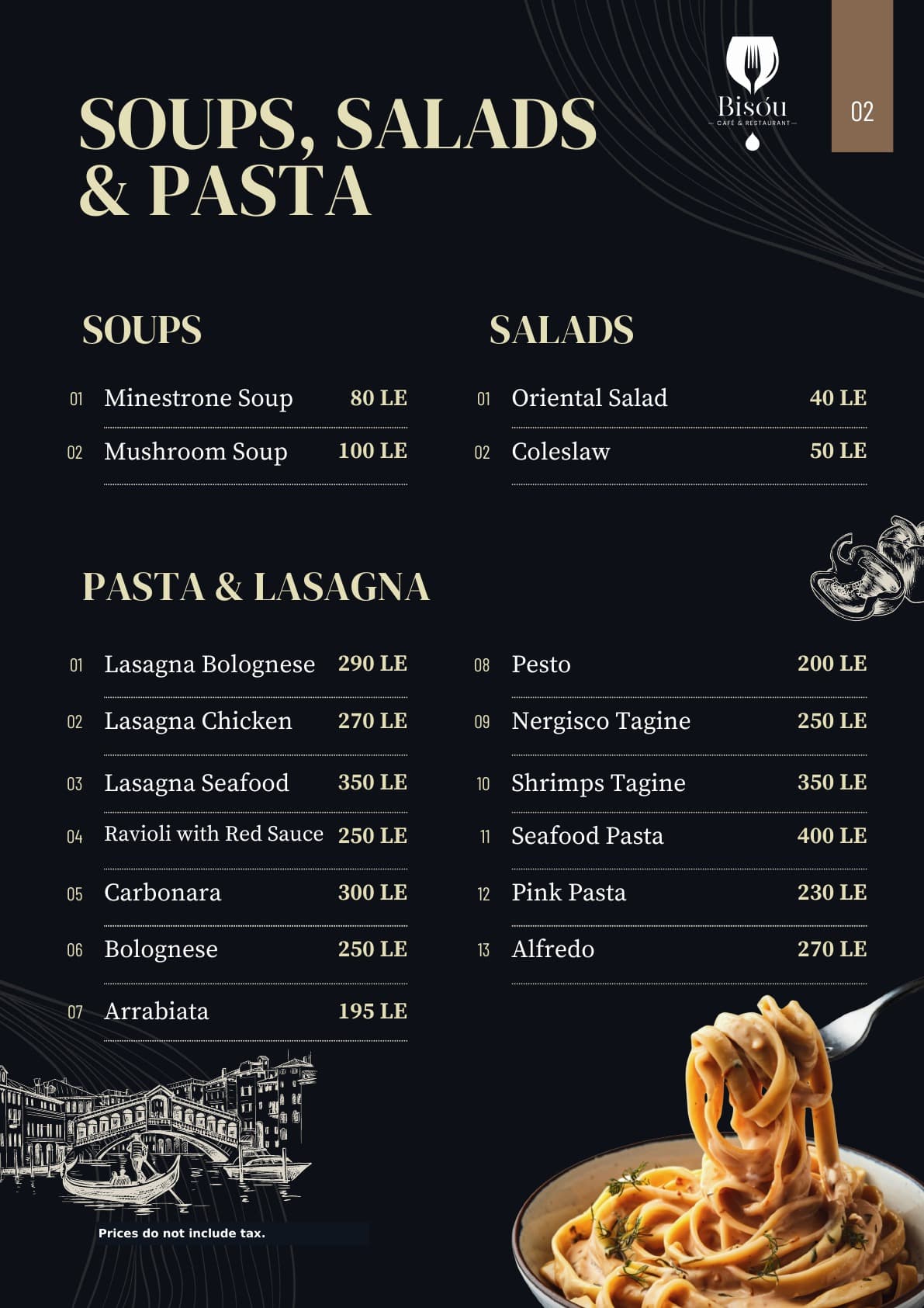 Bisou menu page 2
