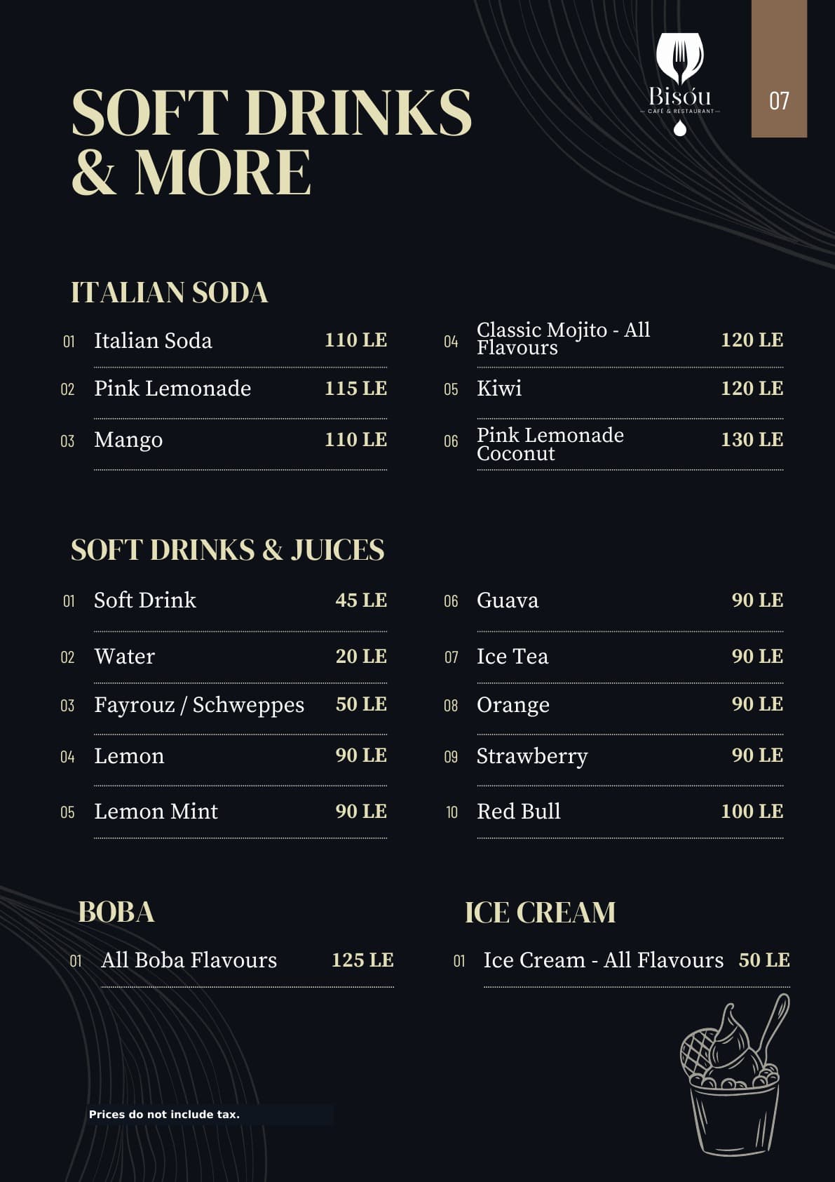 Bisou menu page 7