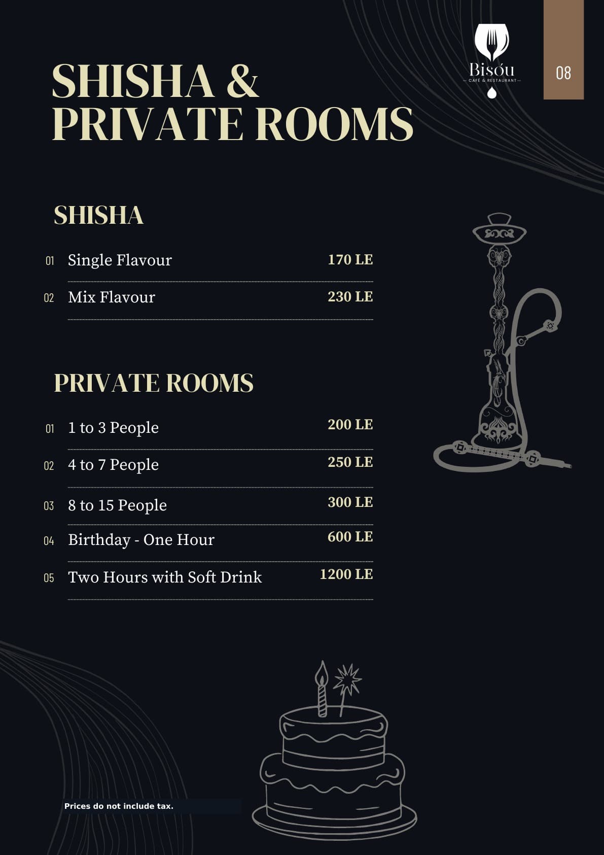 Bisou menu page 8